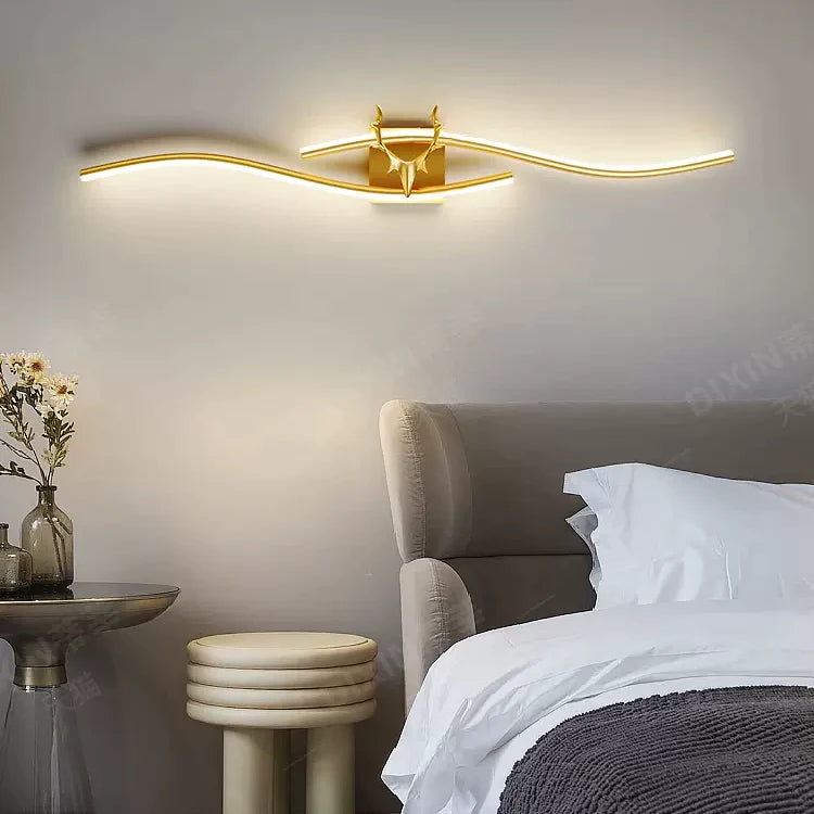 Alana Modern Industriele LED Wandlamp Zwart/Goud Metaal Woon/Slaapkamer Binnen