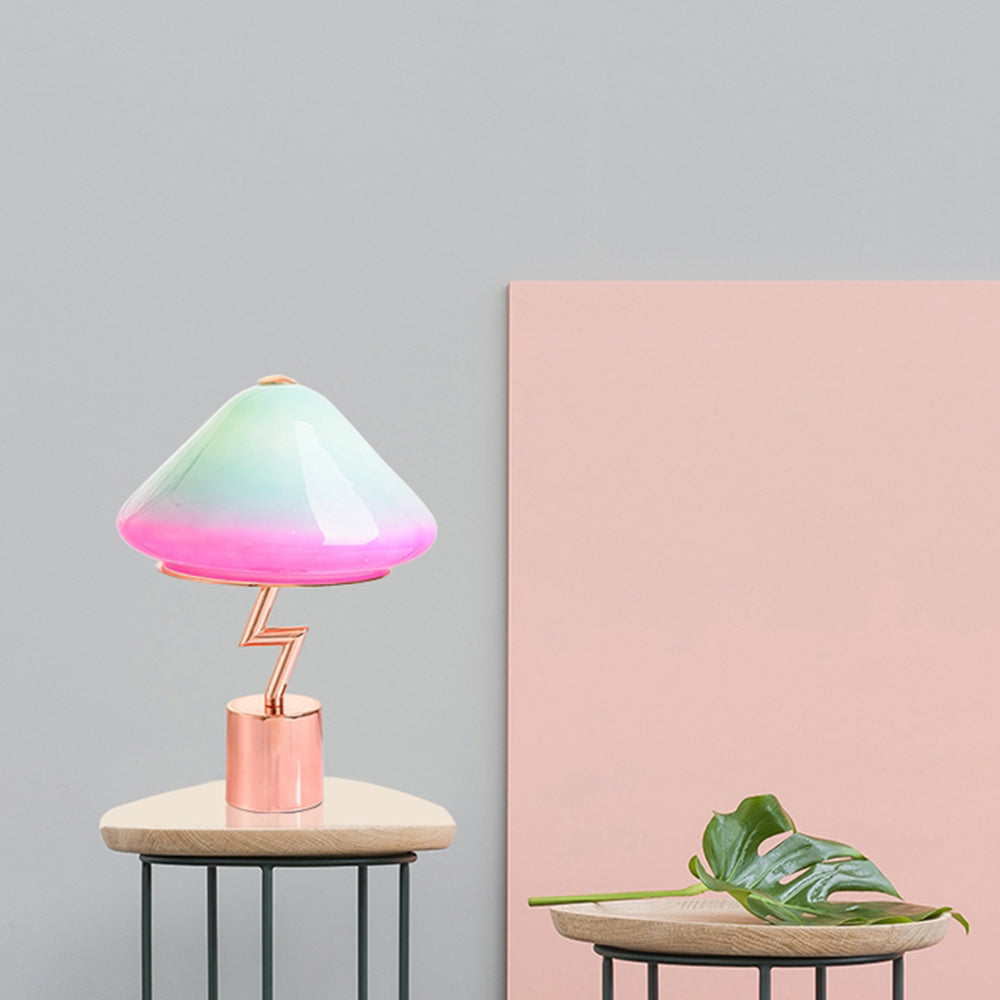 Morandi Kleurrijk Champignon Tafellamp, Glas & Metaal