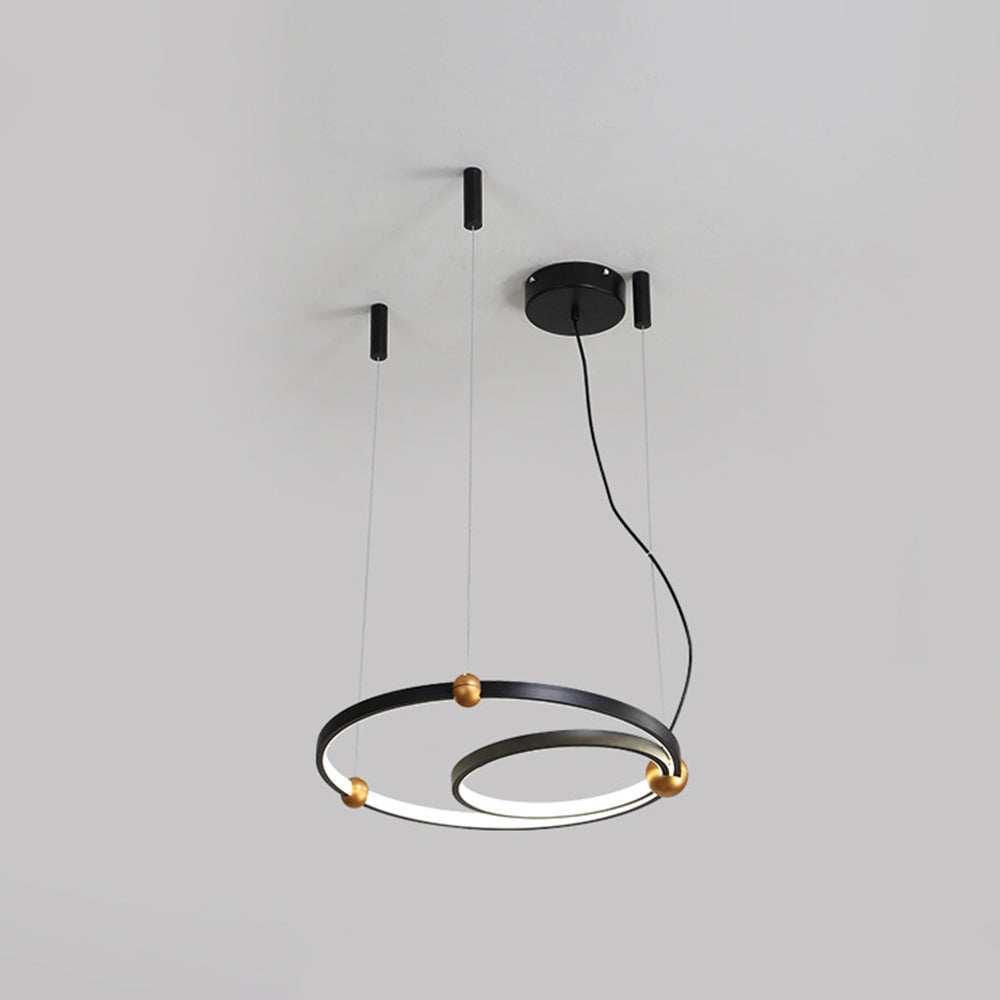 Arisha Minimalist Ring Metal Pendant Light, Black