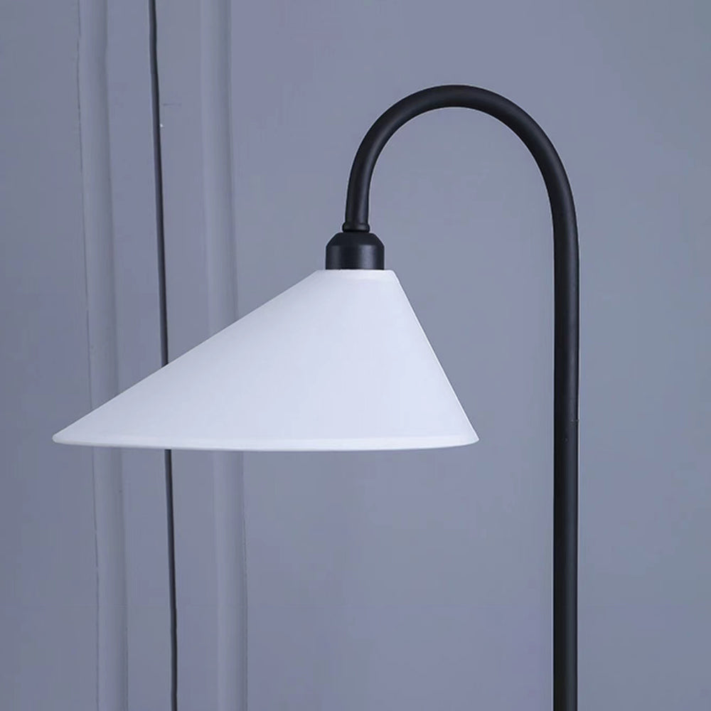 Salgado Design Gebogen LED Vloerlamp Wit Zwart Metaal Stof Woonkamer