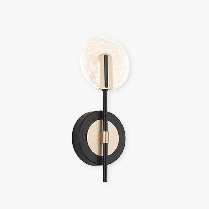 Valentina Design Ronde LED Wandlampen Metaal/Acryl Zwart Slaapkamer/Woonkamer