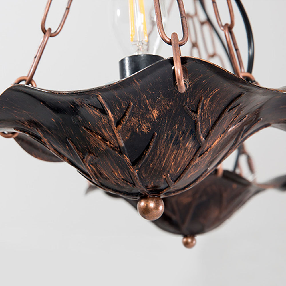 Austin Industrial Metal/Wood Pendant Light, Bronze