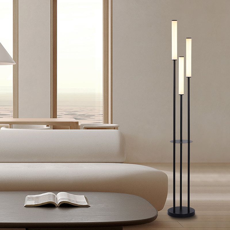 Eryn Moderne LED Vloerlamp Wit Zwart Metaal Arcylic Slaapkamer