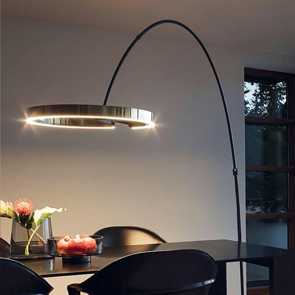 Edge Moderne LED Vloerlamp Zwart/Goud Woon/Slaapkamer Metaal&Siliconen