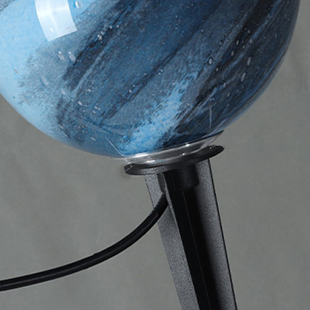 Elif Modern Bol LED Buitenlamp Blauw Metaal Acryl Hal Tuin Buiten