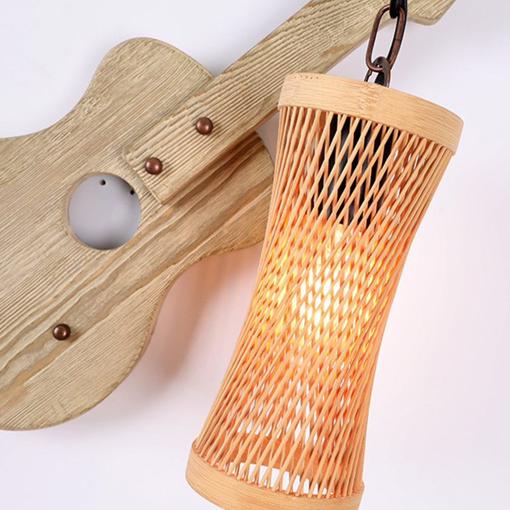 Alessio Wall Lamp American Vintage Guitar Decorative Wood/Metal