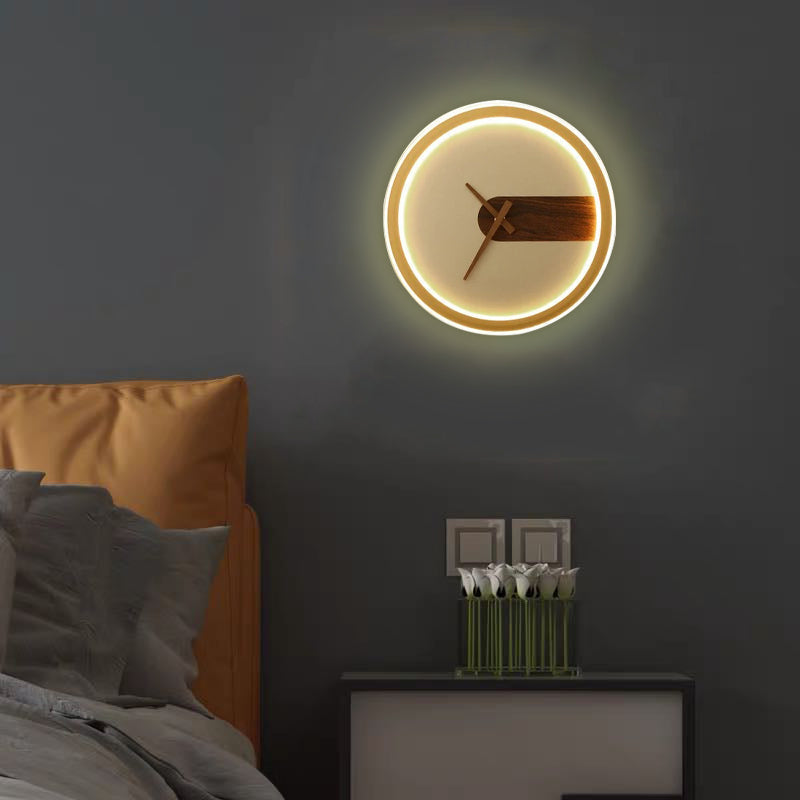 Nielsen Modern Klok LED Wandlamp Metaal/Silicagel Wit/Zwart/Goud Slaap/Woon/Eetkamer