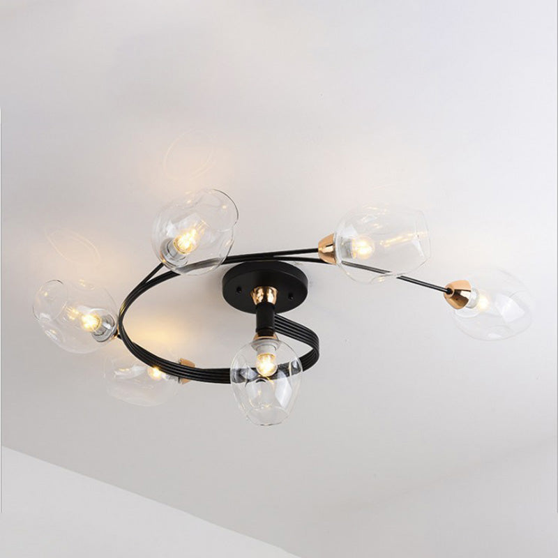Valentina Moderne Mooi LED  Plafondlampen Stijlvol Zwart Metaal/Glas Slaapkamer