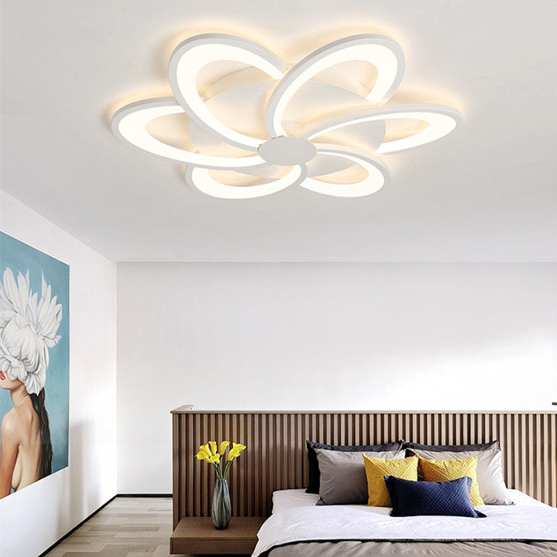 Hana Design Bloem LED Plafondlamp Metaal/Silicone Wit Slaapkamer/Woonkamer/Kinderkamer