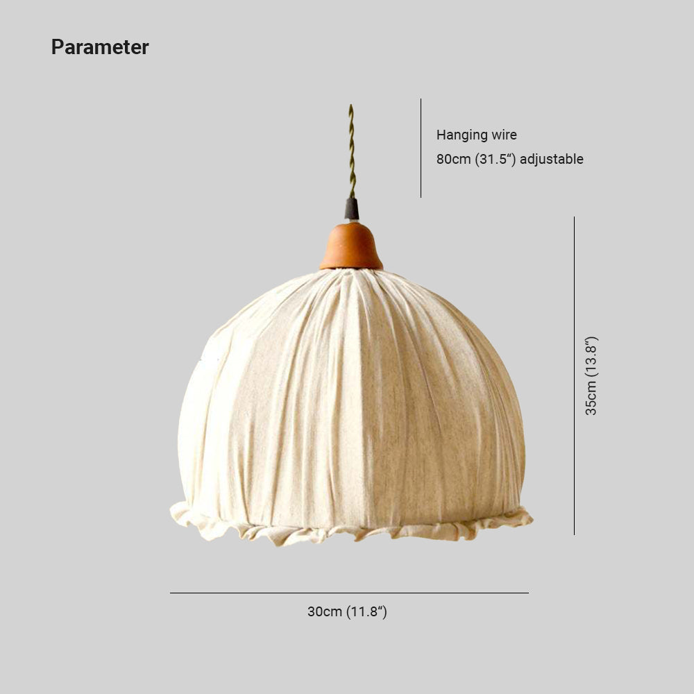 Nordic Design Bloem LED Hanglamp Kap Fabric Beige Woonkamer/Slaapkamer/Eetkamer