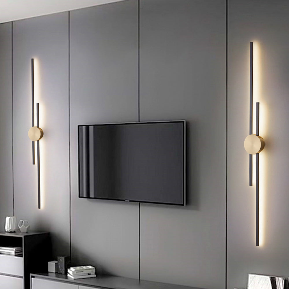 Alana Moderne Industriel LED Wandlamp Zwart Goud Metaal Acryl Slaapkamer
