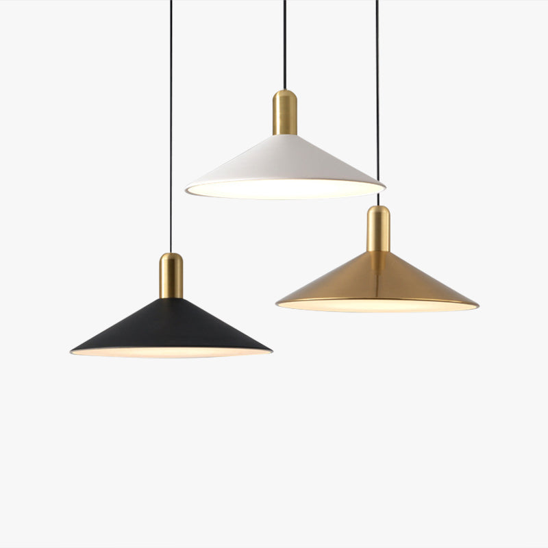 Carins Kegelvormig Design LED Hanglampen Zwart Wit Goud Metaal Eetkamer