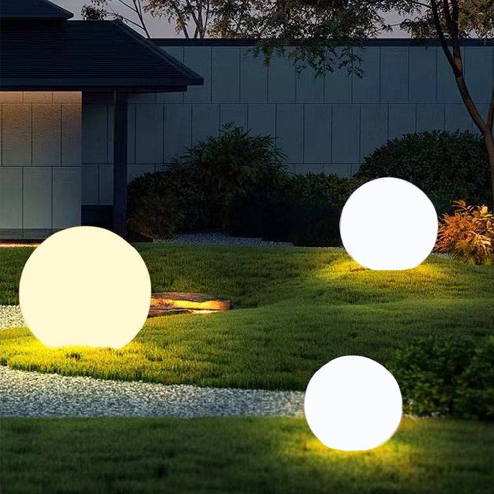 Elif Minimalistische Bol LED Voor Buiten, Wit, Hars, Tuin