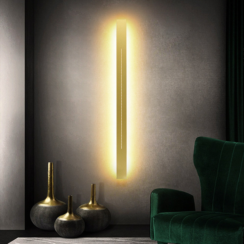 Edge Moderne Lineaire LED Wandlamp Zwart/Goud Acryl Badkamer