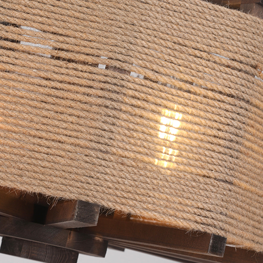 Austin Retro Cylindrical Metal/Wood Pendant Light