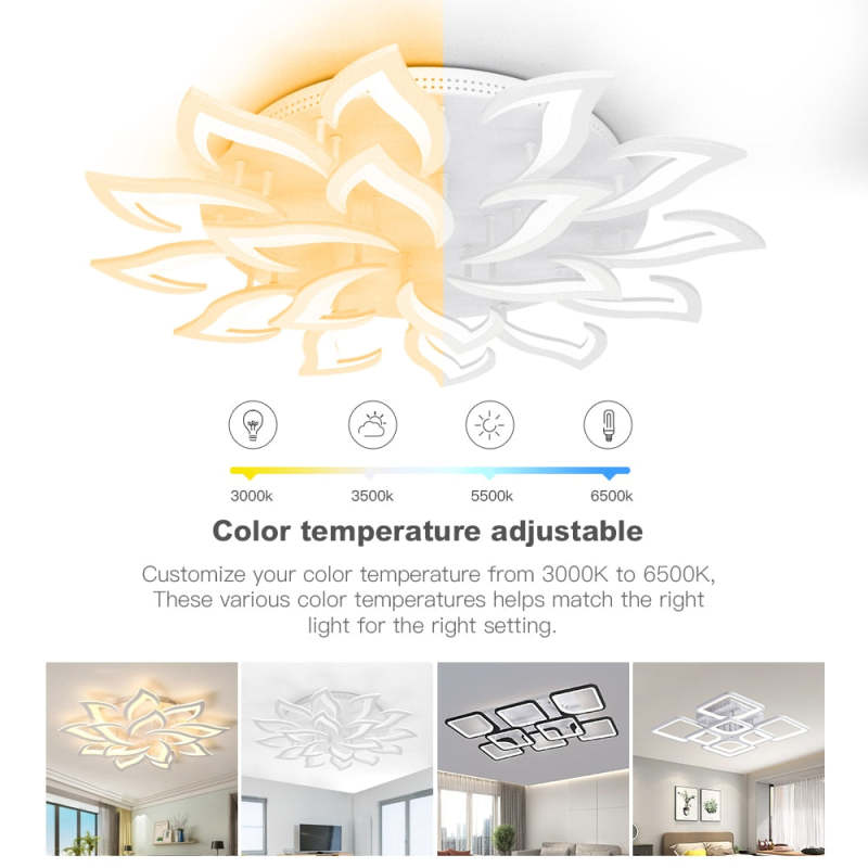Hana Design Bloem LED Plafondlampen Zwart/Wit Metaal/Acryl Woon/Slaapkamer