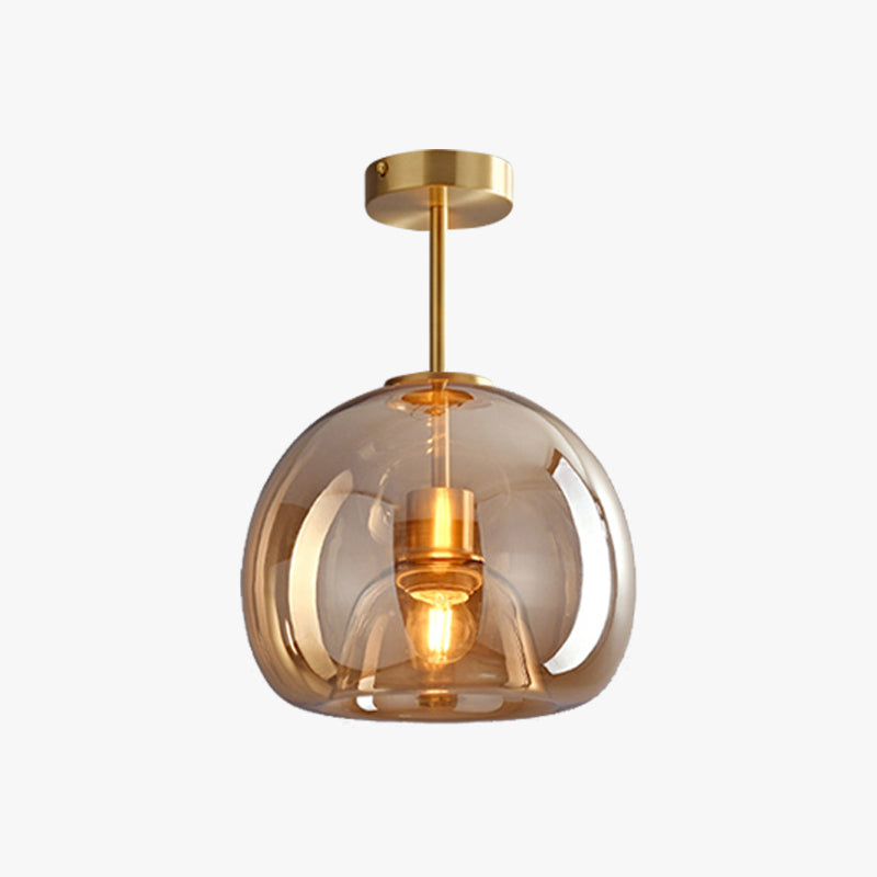 Sanna Semi-Flush Mount Plafondlampen  4 Style,Zuivere Cooper & Glas