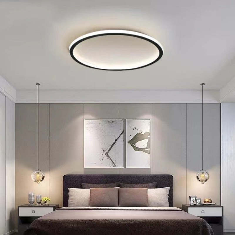 Quinn Moderne Ronde LED Plafondlamp Metaal/Acryl Zwart/Wit Slaap/Eet/Woonkamer