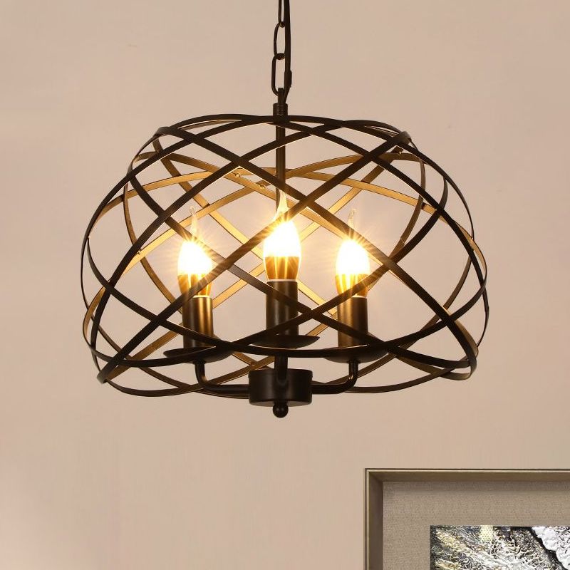 Alessio Vintage Retro Stylish Open Cage Candle Chandelier