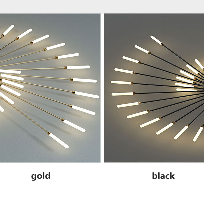 Lowry  Moderne Vuurwerk LED Plafondlampen Zwart Goud Woonkamer