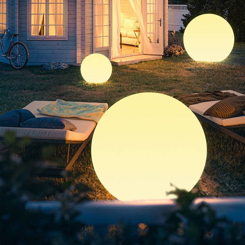 Elif Minimalistische Bol LED Voor Buiten, Wit, Hars, Tuin