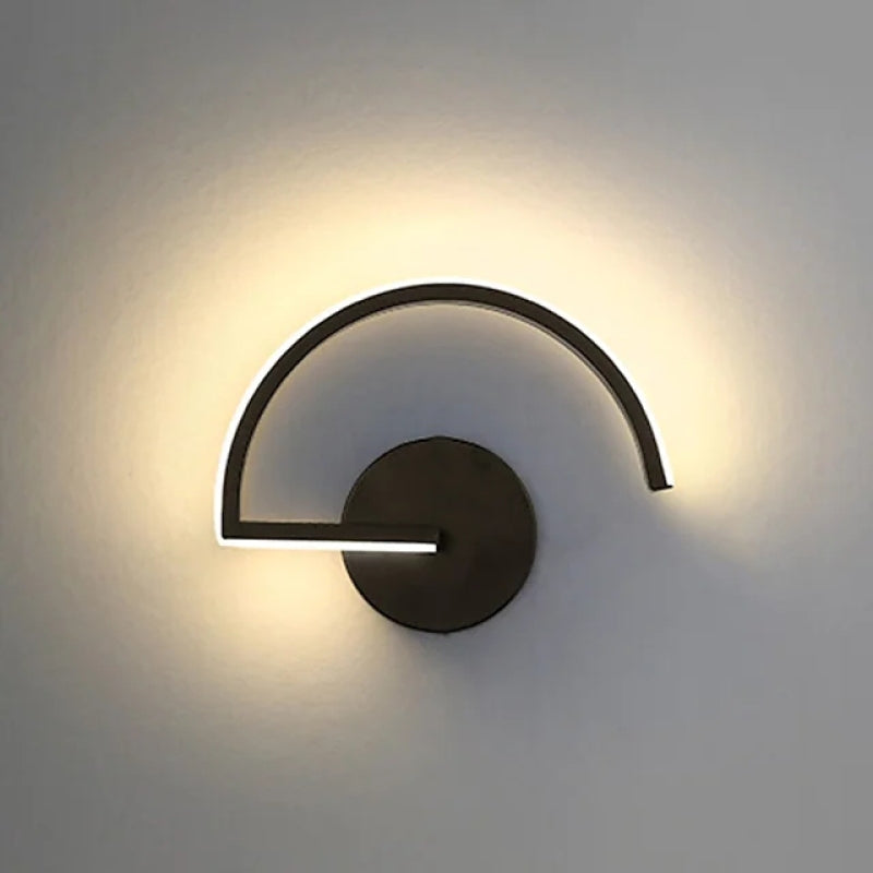 Lacey Minimalistische Halfcirkelvormige Wandlampen Zwart Wit Metaal Woonkamer