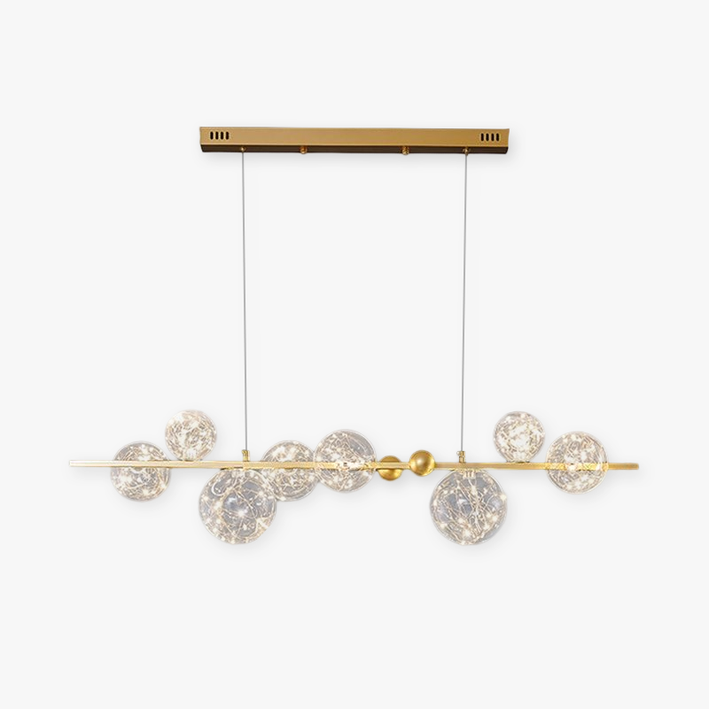 Valentina Modern Cirkel Round Brass & Glas Kroonluchter Hanglampens voor Woonkamer, Slaapkamer