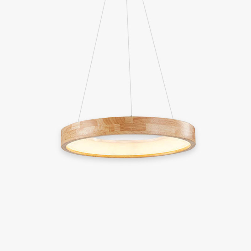Ozawa Moderne Design Ronde LED Hanglampen Hout Woonkamer