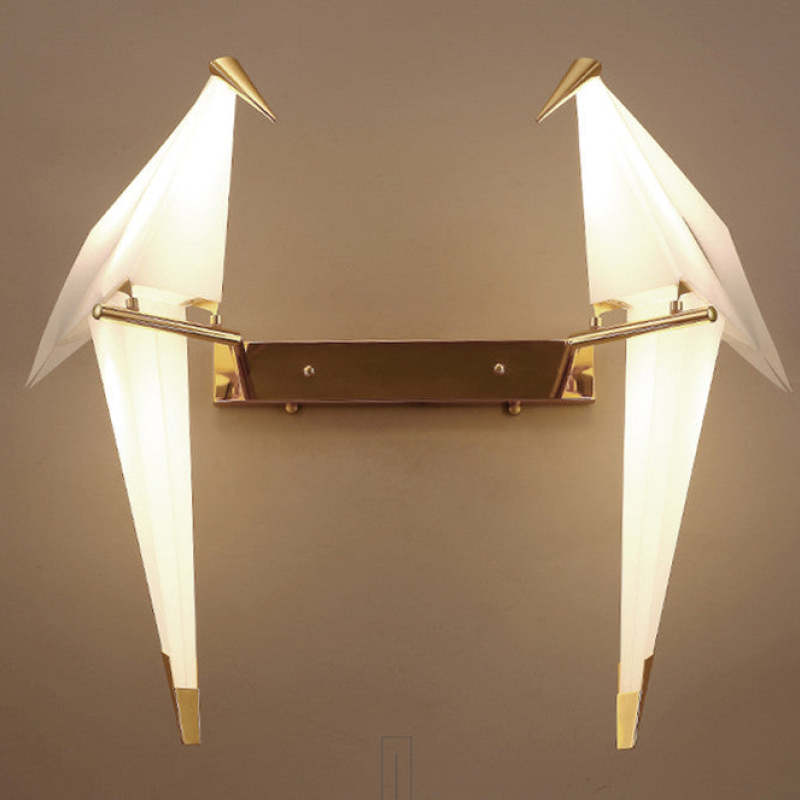 Clifford Art-Deco Vogel LED Wandlamp Wit Metaal/Acryl Slaapkamer