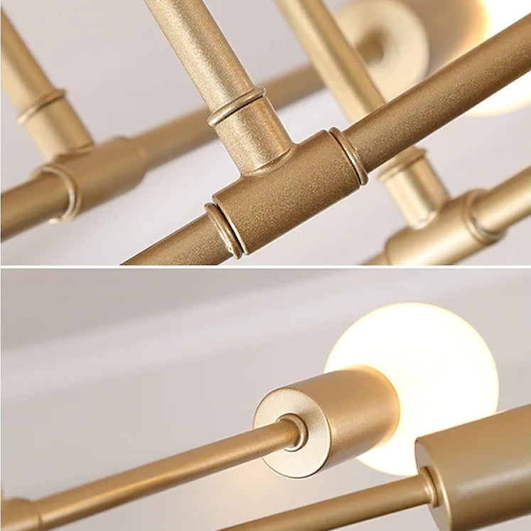 Valentina Moderne LED Plafondlampen Gouden Zwart Metaal Glas Eetkamer