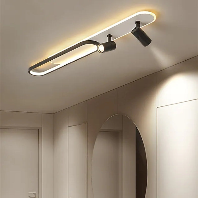 Haney Modern Elliptische LED Plafondlamp Zwart/Gouden Metaal/Acryl Slaapkamer/Woonkamer