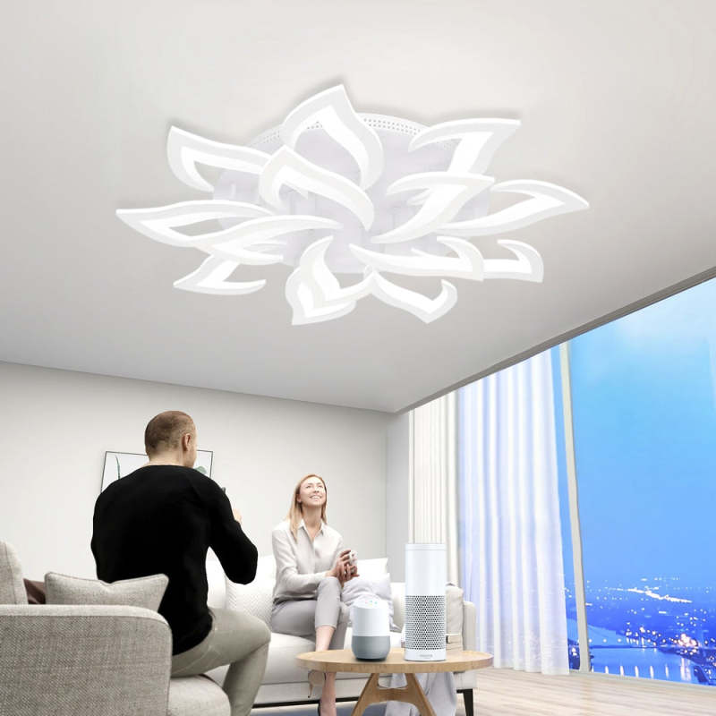 Hana Design Bloem LED Plafondlampen Zwart/Wit Metaal/Acryl Woon/Slaapkamer