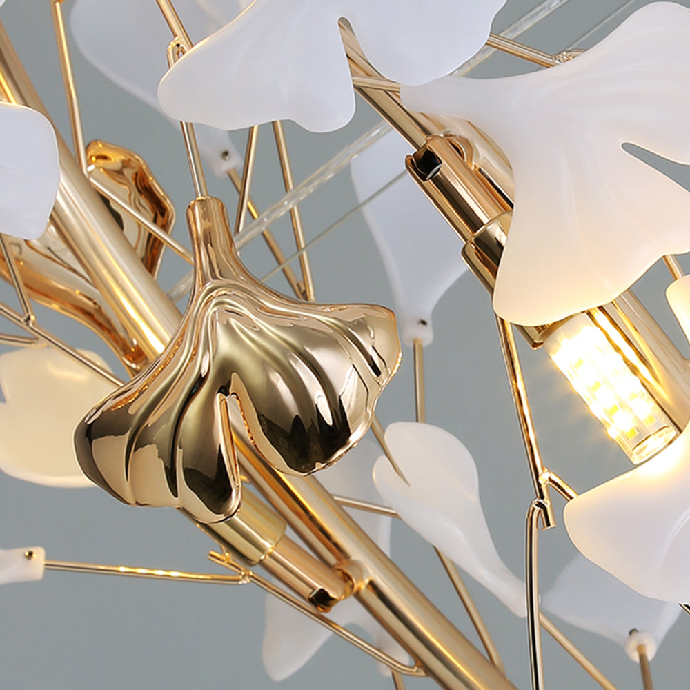 Olivia Flowerpot LED Hanglamp Wit Gouden Metaal Woonkamer Eetkamer