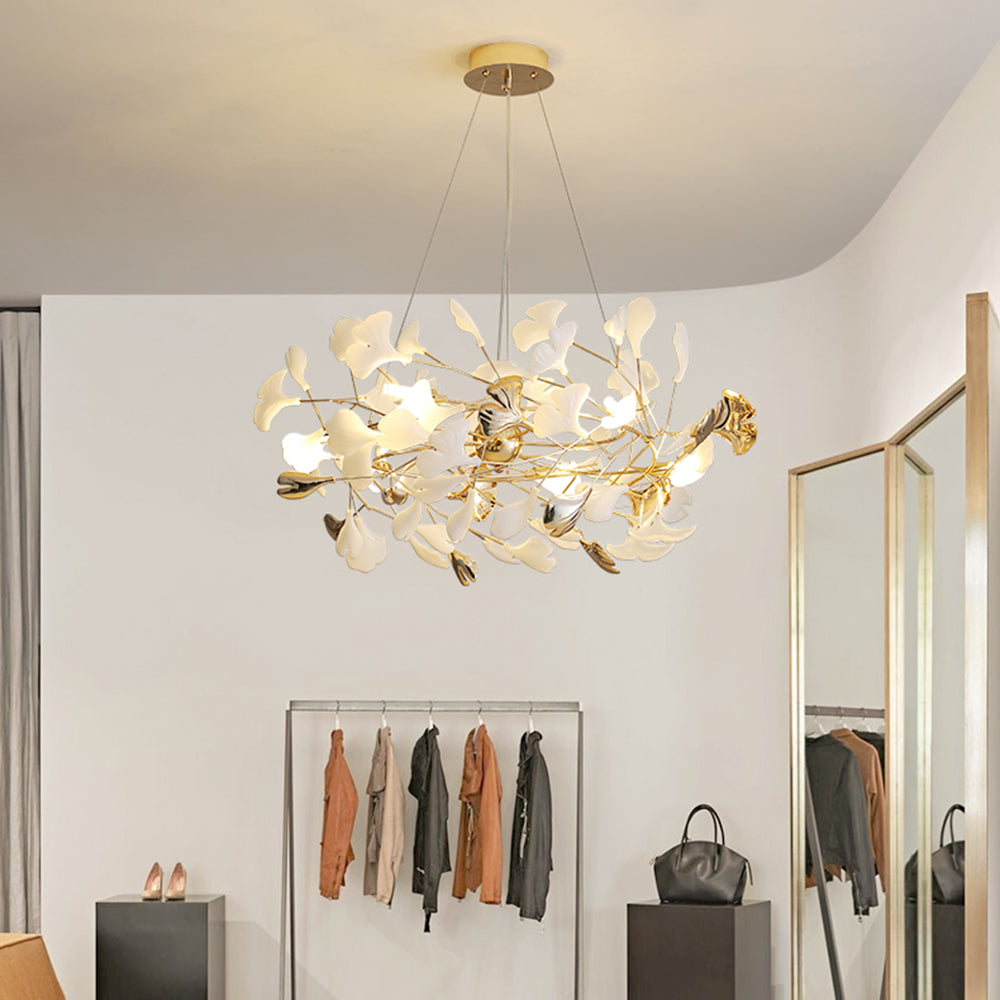 Olivia Flowerpot LED Hanglamp Wit Gouden Metaal Woonkamer Eetkamer