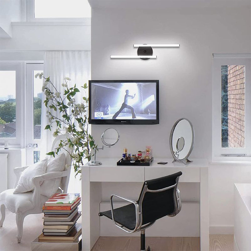 Edge Moderne LED Wandlamp Zwart/Zilver Woon/Slaap/Badkamer Binnen Kiezelzuurgel&Metaal