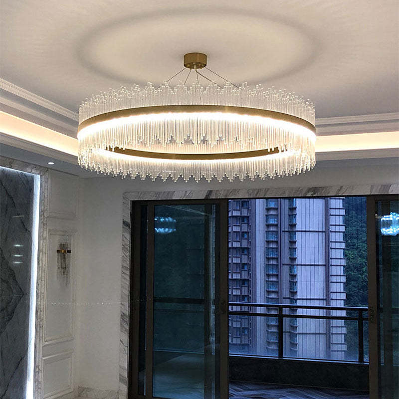 Marilyn Design Ronde LED Hanglamp Metaal/Kristal Goud Slaapkamer/Woonkamer/Eetkamer