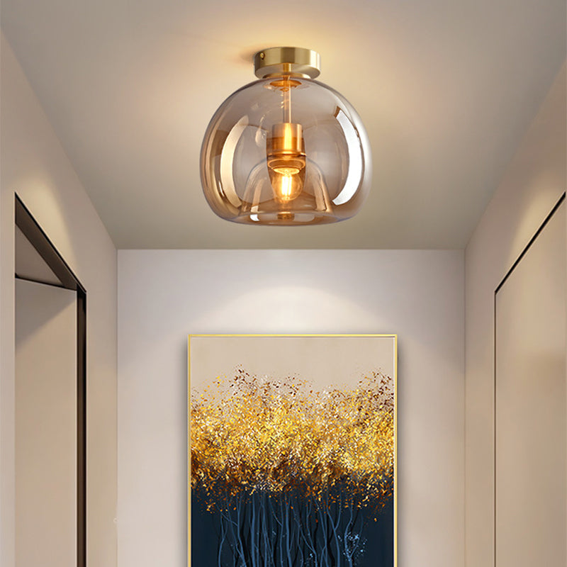 Sanna Semi-Flush Mount Plafondlampen  4 Style,Zuivere Cooper & Glas