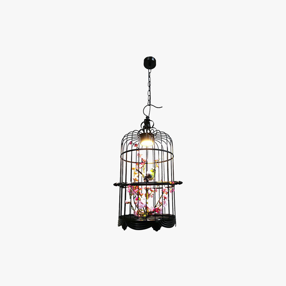 Cooley Art Deco Vogelkooi Metalen Hanglamp Zwart