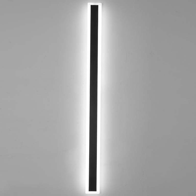 Edge Moderne Rechthoekig LED Wandlamp Zwart Metaal/Acryl Tuin/Stoeprand/Balkon