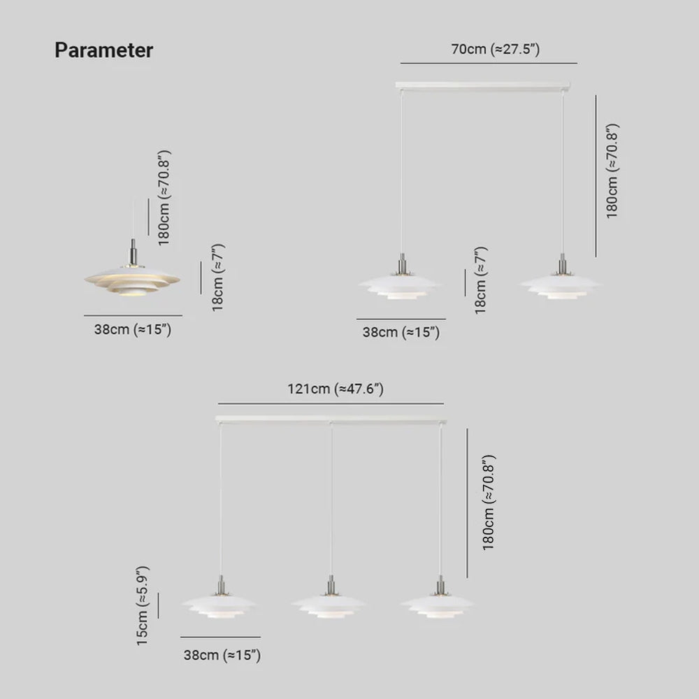 Carins Moderne Scandinavische LED Hanglamp Wit Metaal Eettafel