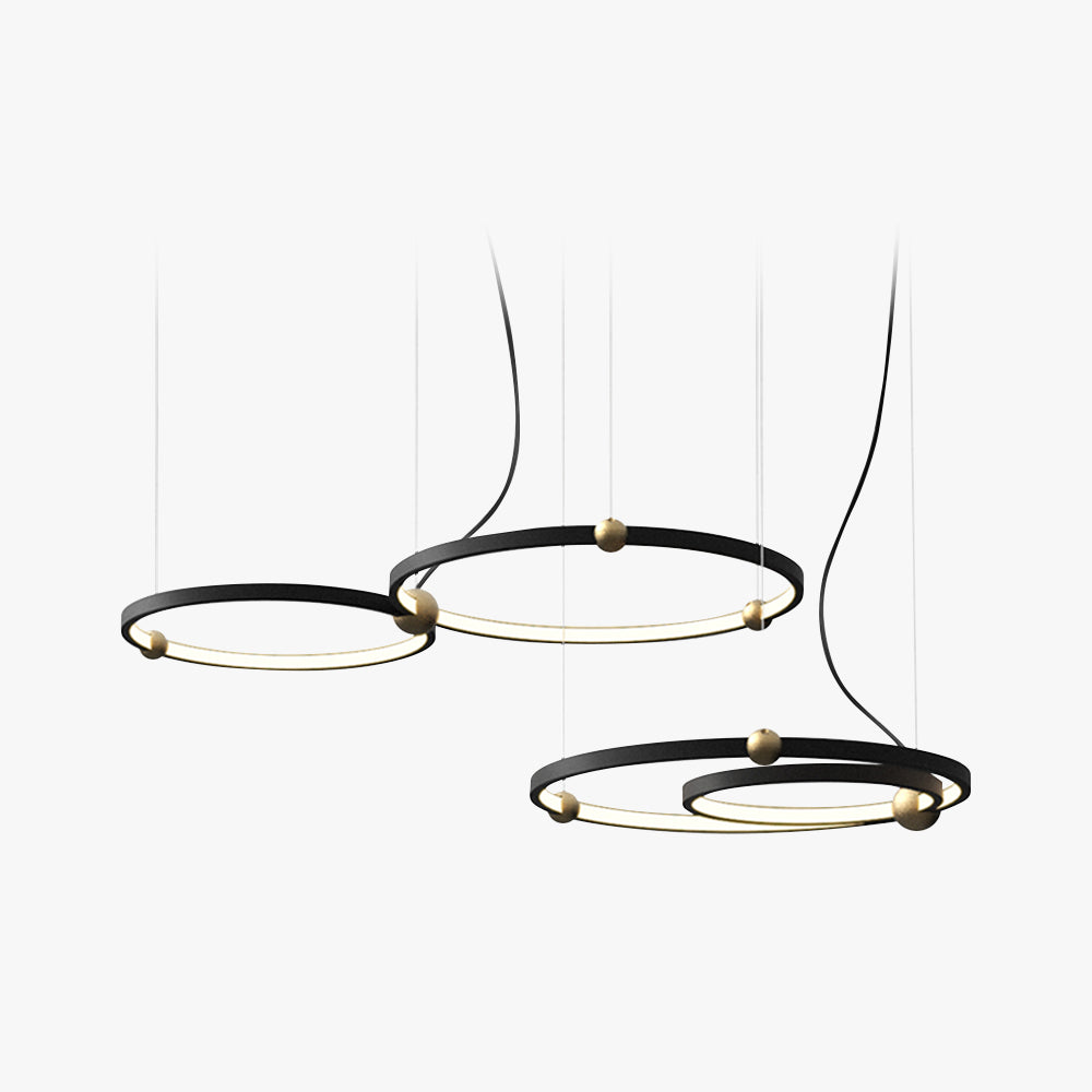 Arisha Minimalist Ring Metal Pendant Light, Black