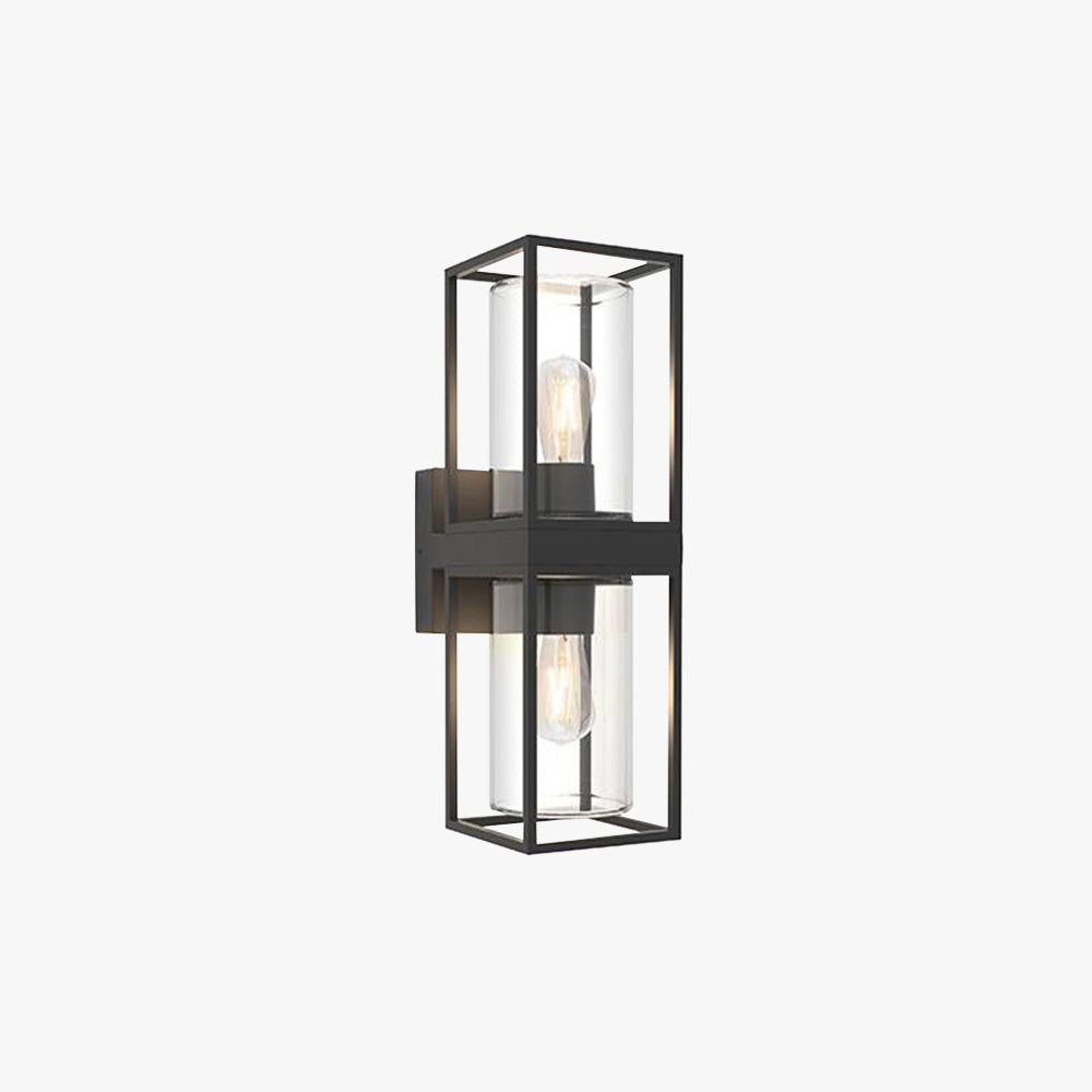 Alessio Modern Rectangular Metal Outdoor Wall Lamp, Black