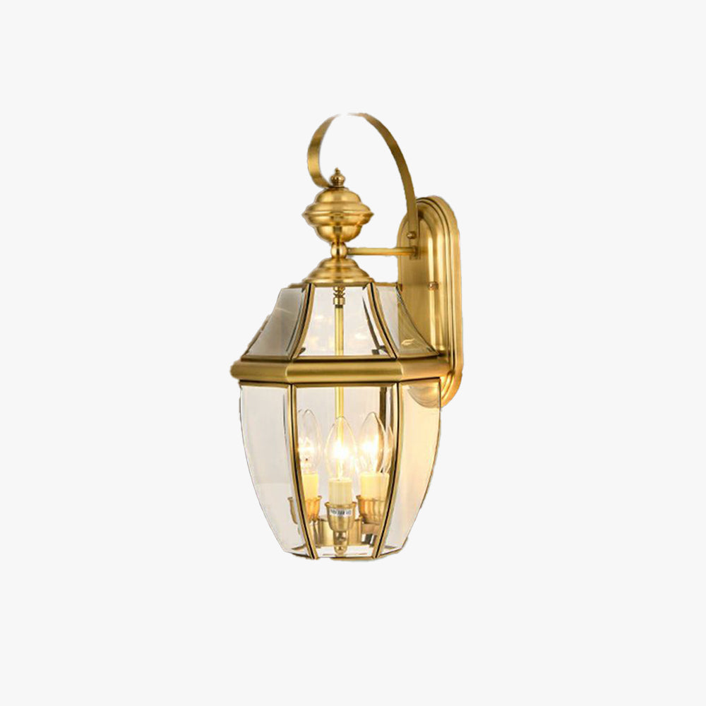 Alessio Vintage Lantern Metal Outdoor Wall Lamp, Gold