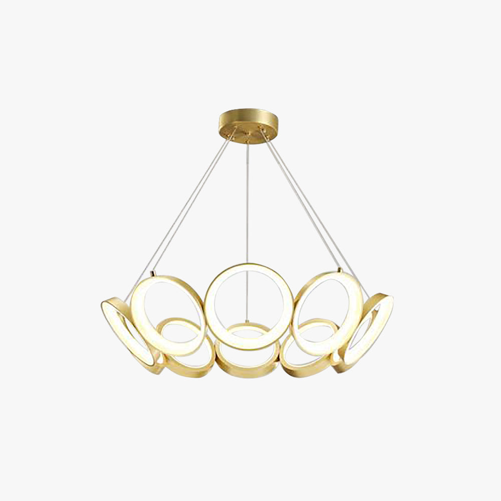 Arisha Luxury Ring Metal Pendant Light, Gold