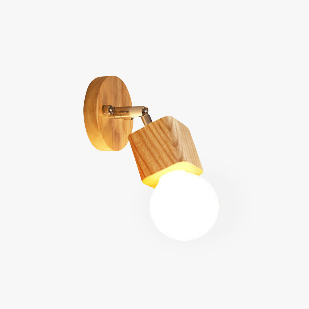 Ozawa Moderne Ronde LED Wandlamp Metaal Hout Badkamer Slaapkamer