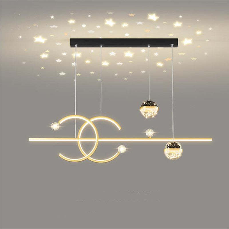 Madina Design LED Hanglamp Metaal/Kristal Zwart/Goud Slaapkamer/Woonkamer/Eetkamer