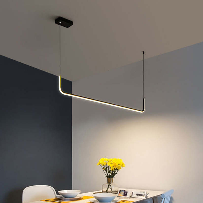 Edge Design Lijn LED Hanglamp Zwart/Goud Metaal/Silicone Slaap/Eet/Woonkamer