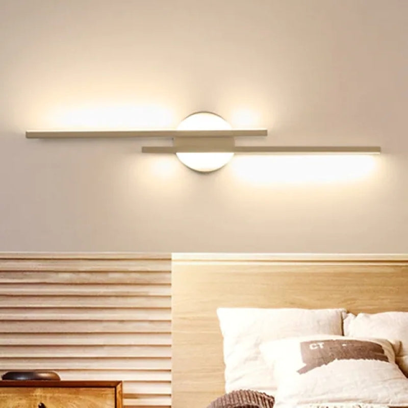 Alana Moderne Lineaire/Ronde LED Wandlamp Zwart/Wit Metaal/Acryl Slaap/Woonkamer