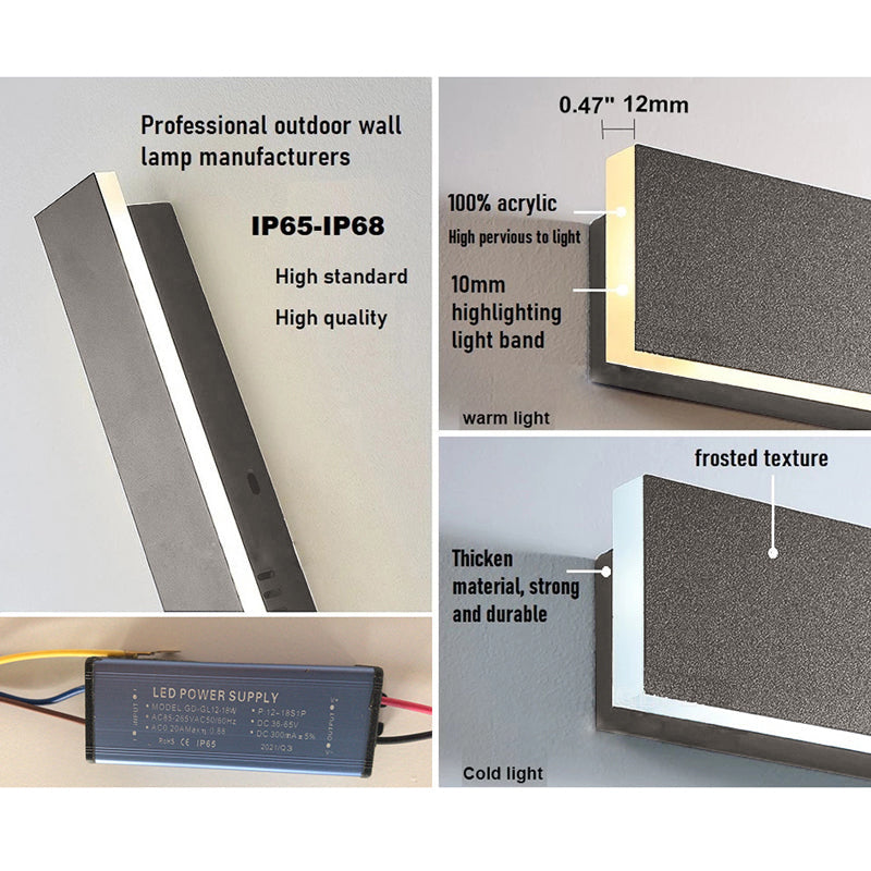 Edge Industriele LED Wandlamp Bruin Buiten/Binnen Metaal&Acryl Dimmbaar