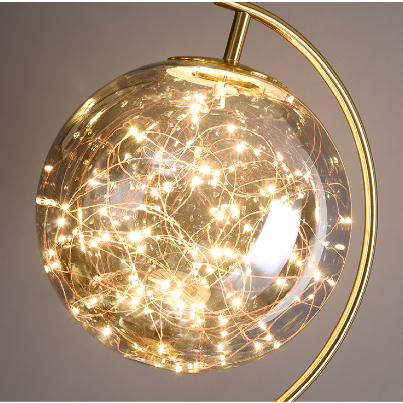 Kady Design Sterrenbol LED Vloerlamp Gouden/Zwart Metaal/Glas Woon/Kinder/Slaapkamer